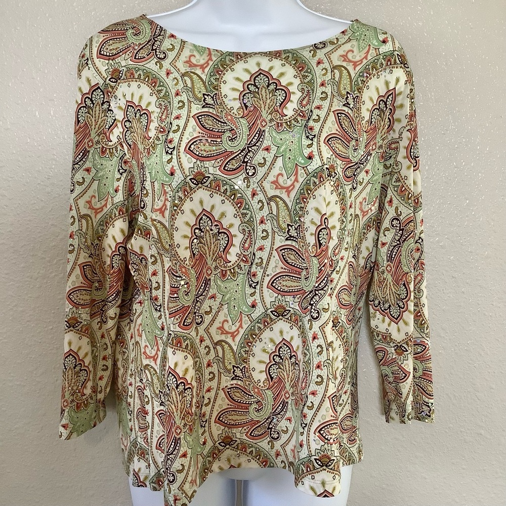 Y2K Fairy Top L Phoebe Buffay Fairycore Fairy Grunge‎ Sparkly Sequin Paisley